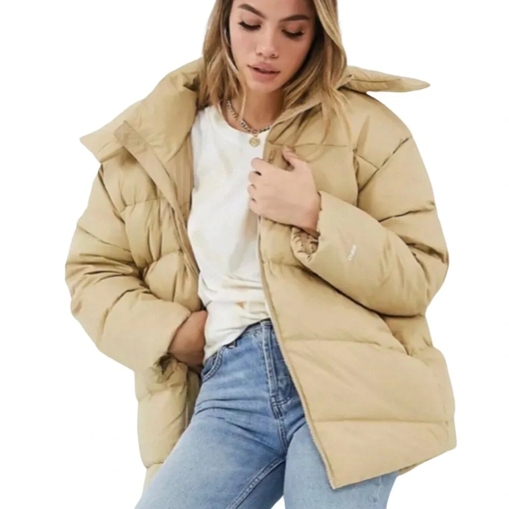 NWT The North Face Women’s Palomar Down Parka Coat Jacket relaxed fit Khaki L - Picture 1 of 14